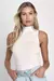 Blusa Feminina Tricot Ivory Sem Mangas