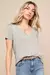 Blusa de Manga Curta com Decote em V Verde Sálvia