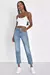 Calça Jeans Feminina Wedgie Desbotada Cintura Alta Cropped
