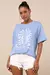 Camiseta Estampada Larga Azul Claro Coastal Cowgirl