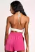 Shorts Magenta Satin Cintura Alta - Algo Novo