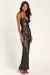 Vestido Longo sem Mangas Preto com Lantejoulas - comprar online