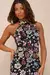 Vestido Longo Bordado Floral Preto - Algo Novo