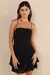 Vestido Curto Preto Plissado c/ Cadarço - comprar online
