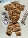 BODY CAMISA Y SHORT DE LINO. SET NACHO