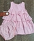 Vestido Rosa de Bolinha sem Manga