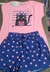 Conjunto Gatinho Camiseta e Shorts