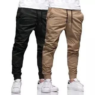 Calças Jogger Sarja Masculino Slim com Elastico - comprar online
