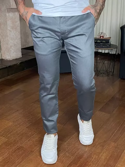 Calça Masculina Esporte Fino Cinza Chumbo - comprar online