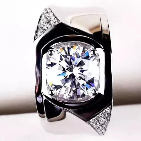 Anel com Pedra Moissanita - comprar online