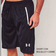 short negro con bolsillo y cierre