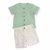 Conjunto Masculino Listrado - Verde com Branco - Tamanho G