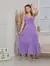 Vestido longo feminino sem manga, com bojo, forrado, nó. - loja online