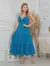 Vestido longo feminino sem manga, com bojo, forrado, nó.