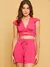 Conjunto Feminino de Malha Crepe Short e Cropped com faixa transpassada. Moda verão. - loja online
