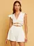Conjunto Feminino de Malha Crepe Short e Cropped com faixa transpassada. Moda verão. na internet