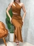 Vestido Longo em Ribana Ombro Único com Recortes - comprar online