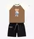 Conjunto Infantil Camiseta Com Bermuda Trick Nick Bege