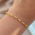 PULSEIRA CORRENTE ELOS DESENHADOS FOLHEADO A OURO 18K