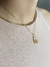 Cordão com Pedra Natural Citrino aço banho dourado