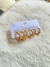 Kit com 3 pares de Argolinhas aço com banho dourado