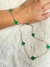 Conjunto Trevo Verde em Aço Inoxidável prata - comprar online