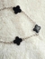 Pulseira Trevo Preto em Aço Inoxidável