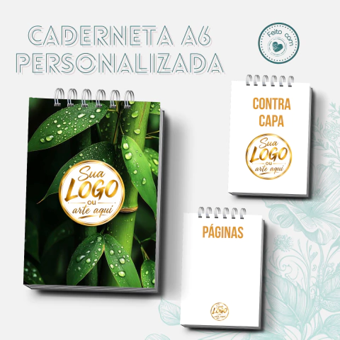 Caderneta A6 PERSONALIZADA - BRINDE - comprar online