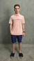 Camisa Polo Rosa Com Elastano na internet