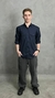 Camisa de Botão Sarja Azul Marinho - comprar online