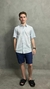 Camisa Linho Gola Polo Azul Claro - loja online