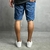 Bermuda Jeans Escuro Rasgado Estilo Jogador - Marrom em SP