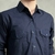 Camisa de Botão Sarja Azul Marinho na internet