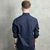 Camisa de Botão Sarja Azul Marinho - comprar online
