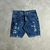 Bermuda Jeans Escuro Rasgado Estilo Jogador - loja online
