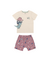 CONJUNTO ESTAMPADO MINI DINOSAURO ROSA COM APLIQUE ALAKAZOO na internet