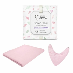 Kit fralda de Pano Bebe + Lençol Avulso em Malha Berço Americano + Babador Bandana Atoalhado Bebê - Dallas Baby Enxoval