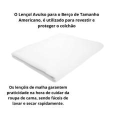 Lençol Avulso Berço Americano Liso Malha 100% Algodão Com Elástico Bebe Papi - comprar online