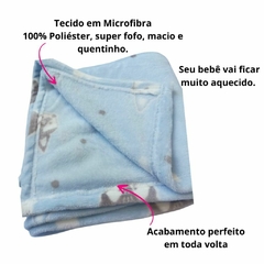 Kit Cobertor Microfibra Bebe Estampado Manta1,10x80cm + Cueiro Flanelado Bebê Papi Composê Com Três unidades - comprar online