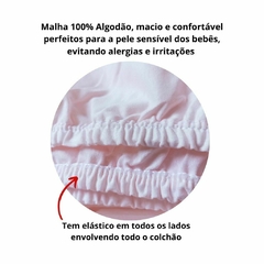 Kit 2 Lençol Avulso Berço Americano Com Elástico Malha 100% Algodão Para Bebe Criança Infantil Papi - comprar online