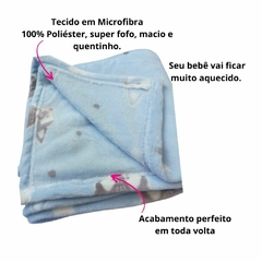 Kit Cobertor Microfibra Bebe Estampado Manta 1,10x80cm + Toalha de Banho Bebe Soft Fralda Duas Camadas Papi - comprar online