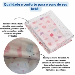 Kit Jogo Lençol De Malha Para Berço Americano E Babador Bandana De Malha Para Bebe Criança 100% Algodão na internet