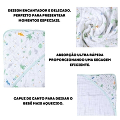 Toalha De Banho Bebe Soft Com Capuz Tecido de Fralda Duas Camadas Papi Karinho Infantil Criança recém Nascido - comprar online