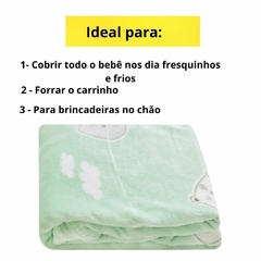 Kit Cobertor Microfibra Bebe Estampado Manta 1,10x80cm + Toalha de Banho Bebe Soft Fralda Duas Camadas Papi na internet