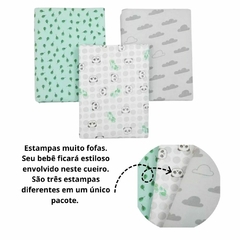 Kit Cueiro Flanelado Manta Charutinho Bebe 80x60 Estampado Papi 100% Algodão 6 Peças na internet