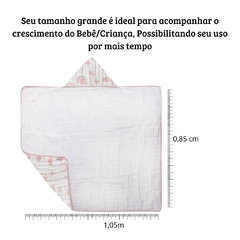 Toalha De Banho Bebe Toalhão Soft Premium Com Capuz Fralda Algodão 3 Camadas Papi Infantil Criança - loja online