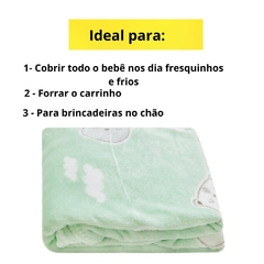 Cobertor Microfibra Bebe Estampado 1,10m X 0,85cm Papi Baby Manta Bebê Infantil - Dallas Baby Enxoval