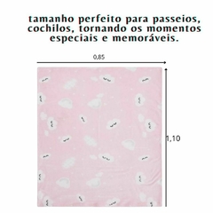 Kit Cobertor Microfibra Bebe Estampado Manta1,10x80cm + Cueiro Flanelado Bebê Papi Composê Com Três unidades - Dallas Baby Enxoval