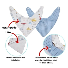 Babador Bandana Bebe Malha 100% Algodão Papi Kit com 2 unidades - Dallas Baby Enxoval