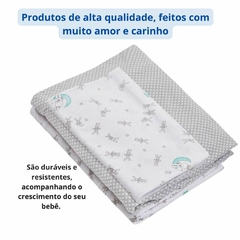 Kit Jogo Lençol De Malha Para Berço Americano E Babador Bandana De Malha Para Bebe Criança 100% Algodão - Dallas Baby Enxoval